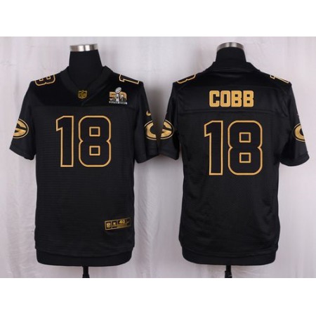 Packers #18 Randall Cobb Black Men's Stitched NFL Elite Pro Line Gold Collection Jersey