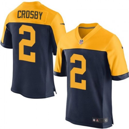 Packers #2 Mason Crosby Navy Blue Alternate Men's Stitched NFL New Elite Jersey