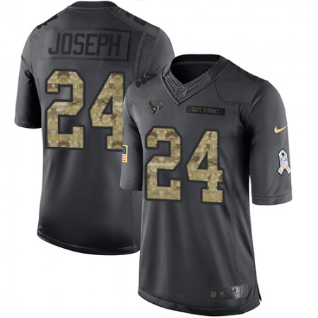 Texans #24 Johnathan Joseph Black Men's Stitched NFL Limited 2016 Salute to Service Jersey