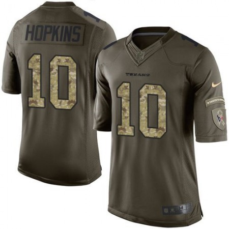 Texans #10 DeAndre Hopkins Green Men's Stitched NFL Limited Salute to Service Jersey