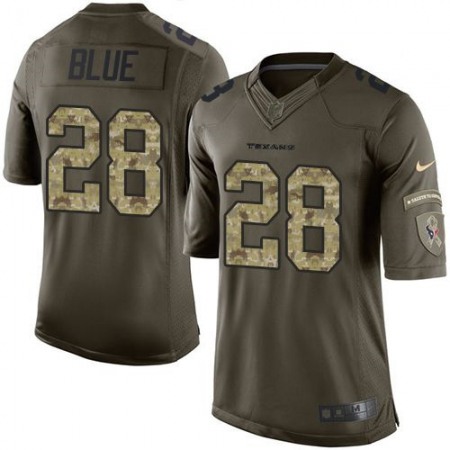 Texans #28 Alfred Blue Green Men's Stitched NFL Limited Salute to Service Jersey