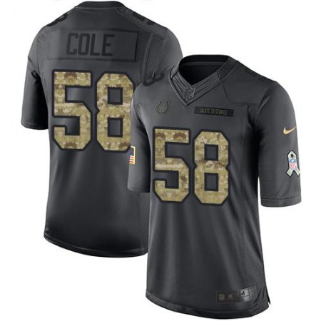 Colts #58 Trent Cole Black Men's Stitched NFL Limited 2016 Salute to Service Jersey