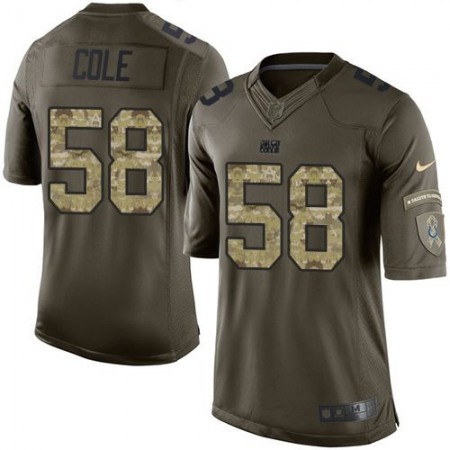 Colts #58 Trent Cole Green Men's Stitched NFL Limited Salute to Service Jersey