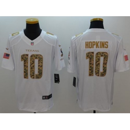 Texans #10 DeAndre Hopkins White Men's Stitched NFL Limited Salute to Service Jersey