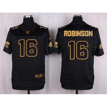 Jaguars #16 Denard Robinson Black Men's Stitched NFL Elite Pro Line Gold Collection Jersey