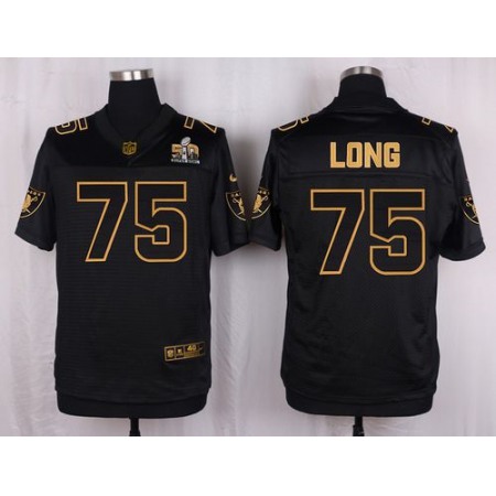 Raiders #75 Howie Long Black Men's Stitched NFL Elite Pro Line Gold Collection Jersey