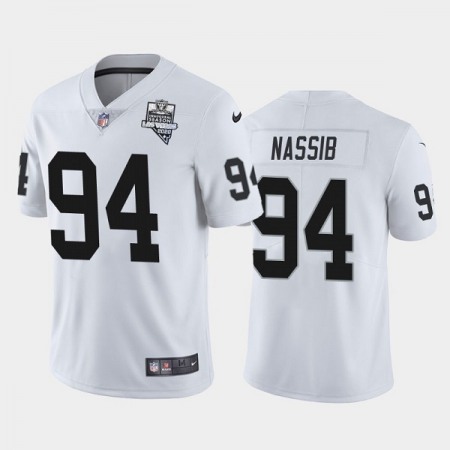 Men's Las Vegas Raiders #94 Carl Nassib White 2020 Inaugural Season Vapor Limited Stitched Jersey