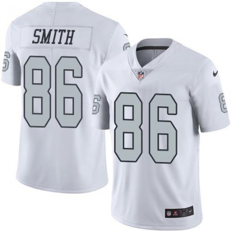 Raiders #86 Lee Smith White Men's Stitched NFL Limited Rush Jersey