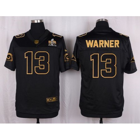 Rams #13 Kurt Warner Black Men's Stitched NFL Elite Pro Line Gold Collection Jersey