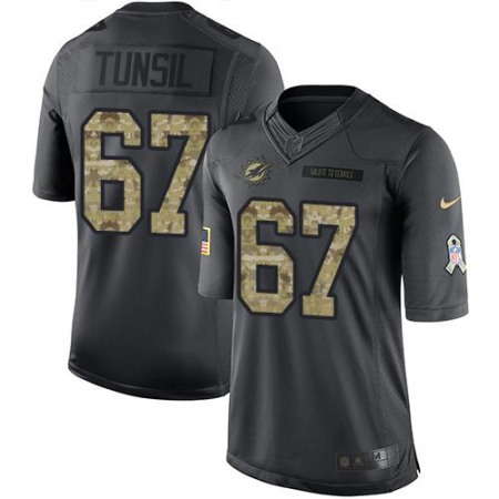 Dolphins #67 Laremy Tunsil Black Men's Stitched NFL Limited 2016 Salute to Service Jersey