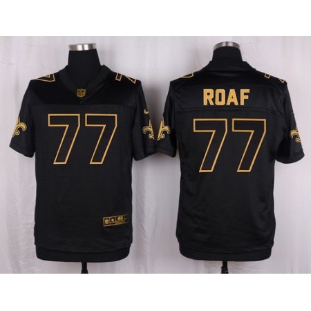 Saints #77 Willie Roaf Black Men's Stitched NFL Elite Pro Line Gold Collection Jersey