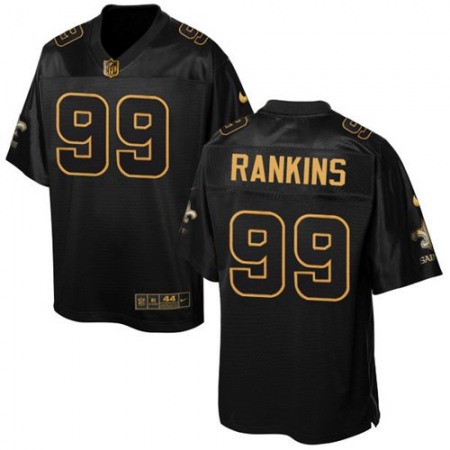 Saints #99 Sheldon Rankins Black Men's Stitched NFL Elite Pro Line Gold Collection Jersey