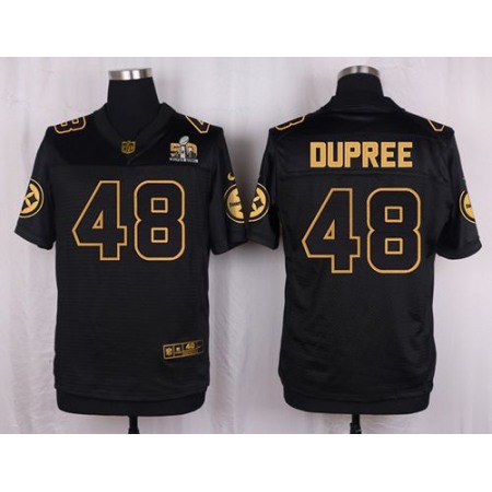 Steelers #48 Bud Dupree Black Men's Stitched NFL Elite Pro Line Gold Collection Jersey