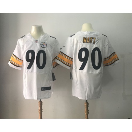 Men's Pittsburgh Steelers #90 T.J. Watt White 2017 Elite Stitched NFL Jersey