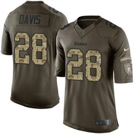 Steelers #28 Sean Davis Green Men's Stitched NFL Limited Salute to Service Jersey