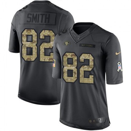 49ers #82 Torrey Smith Black Men's Stitched NFL Limited 2016 Salute to Service Jersey