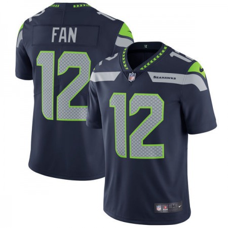 Men's Seattle Seahawks #12 Fan College Navy Vapor Untouchable Limited Stitched NFL Jersey