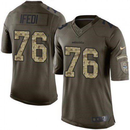 Seahawks #76 Germain Ifedi Green Men's Stitched NFL Limited Salute to Service Jersey