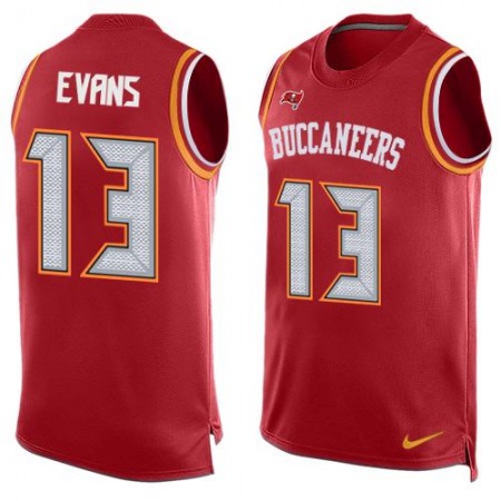 Buccaneers #13 Mike Evans Red Team Color Men's Stitched NFL Limited Tank Top Jersey