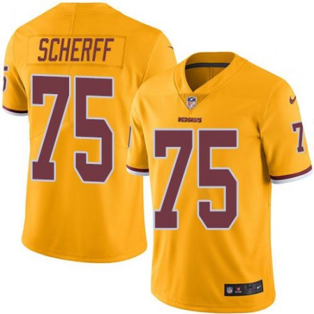 Redskins #75 Brandon Scherff Gold Men's Stitched NFL Limited Rush Jersey