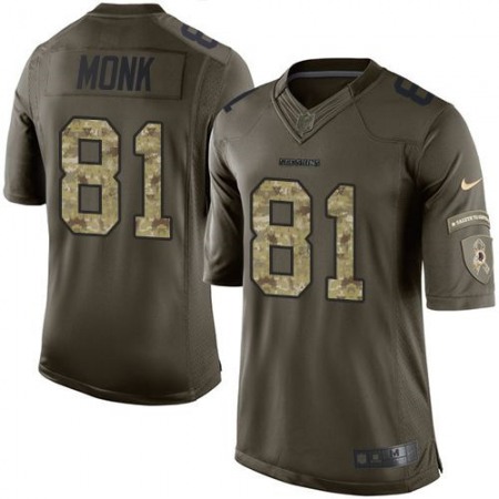 Redskins #81 Art Monk Green Men's Stitched NFL Limited Salute to Service Jersey
