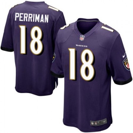Ravens #18 Breshad Perriman Purple Team Color Youth Stitched NFL New Elite Jersey