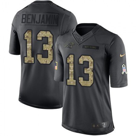 Panthers #13 Kelvin Benjamin Black Youth Stitched NFL Limited 2016 Salute to Service Jersey