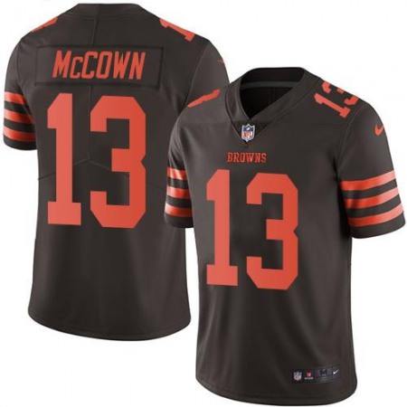 Browns #13 Josh McCown Brown Youth Stitched NFL Limited Rush Jersey