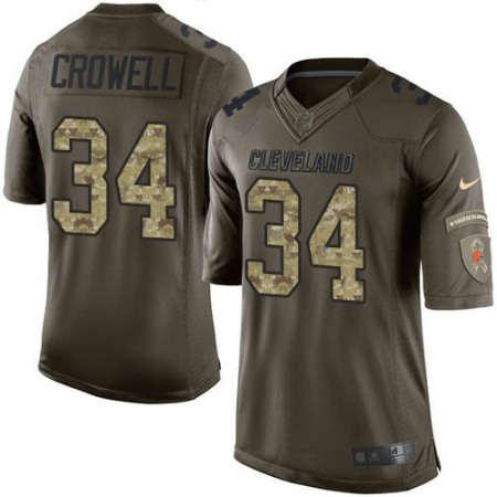Browns #34 Isaiah Crowell Green Youth Stitched NFL Limited Salute to Service Jersey
