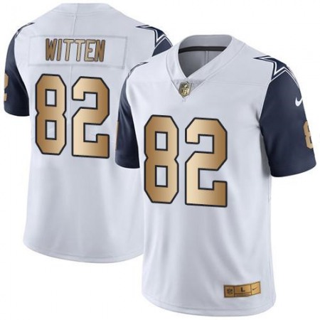 Cowboys #82 Jason Witten White Youth Stitched NFL Limited Gold Rush Jersey