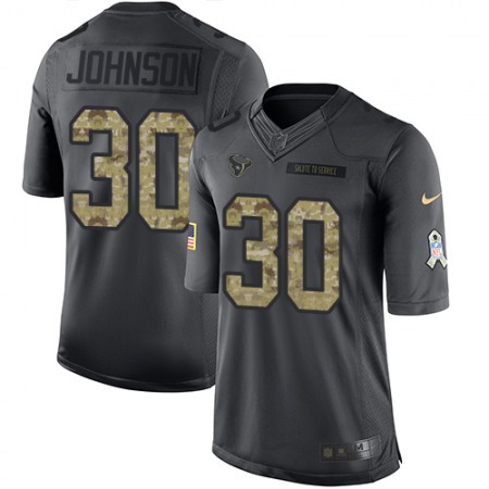 Texans #30 Kevin Johnson Black Youth Stitched NFL Limited 2016 Salute to Service Jersey