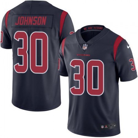 Texans #30 Kevin Johnson Navy Blue Youth Stitched NFL Limited Rush Jersey