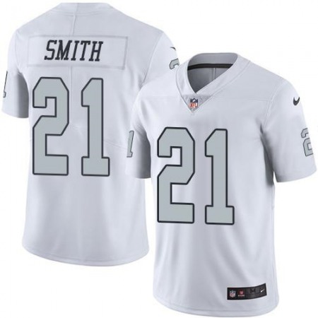 Raiders #21 Sean Smith White Youth Stitched NFL Limited Rush Jersey