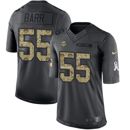 Vikings #55 Anthony Barr Black Youth Stitched NFL Limited 2016 Salute To Service Jersey