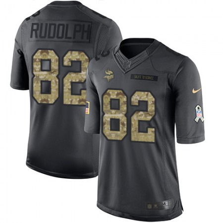Vikings #82 Kyle Rudolph Black Youth Stitched NFL Limited 2016 Salute To Service Jersey