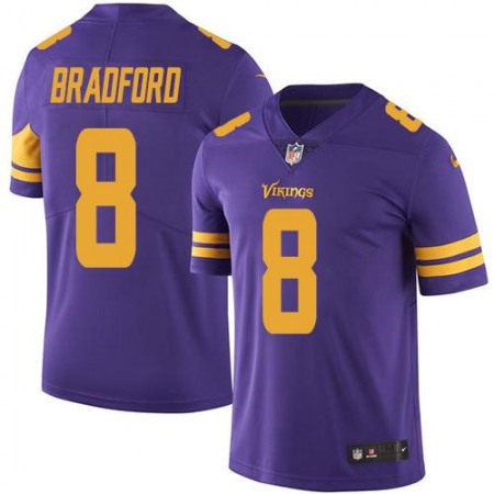 Vikings #8 Sam Bradford Purple Youth Stitched NFL Limited Rush Jersey