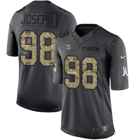 Vikings #98 Linval Joseph Black Youth Stitched NFL Limited 2016 Salute To Service Jersey