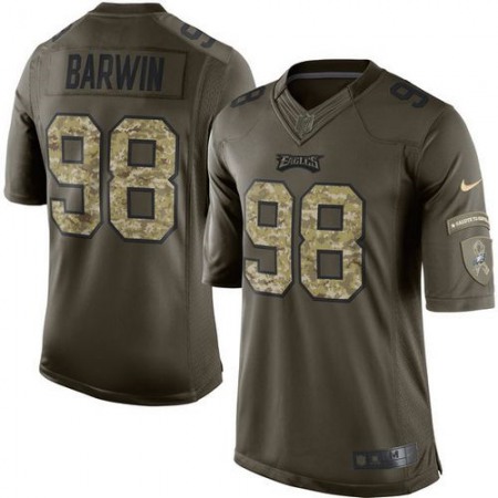 Eagles #98 Connor Barwin Green Youth Stitched NFL Limited Salute to Service Jersey