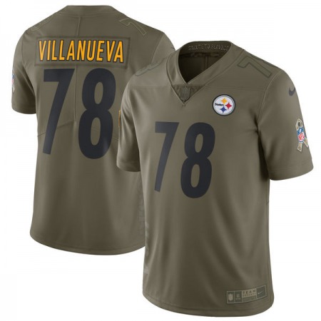 Youth Pittsburgh Steelers #78 Alejandro Villanueva Olive Salute To Service Limited Stitched NFL Jersey