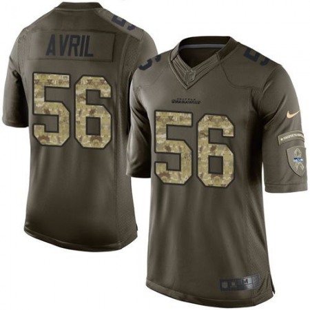 Seahawks #56 Cliff Avril Green Youth Stitched NFL Limited Salute to Service Jersey