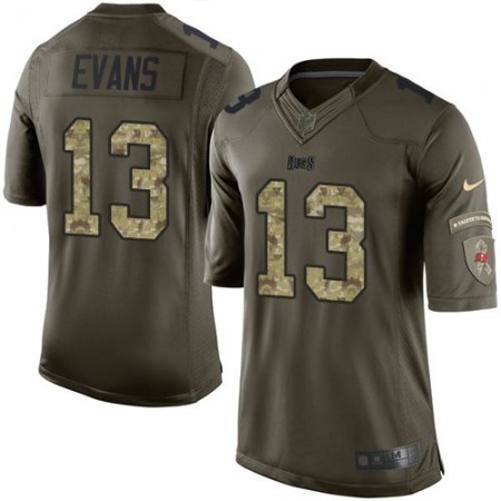 Buccaneers #13 Mike Evans Green Youth Stitched NFL Limited Salute to Service Jersey