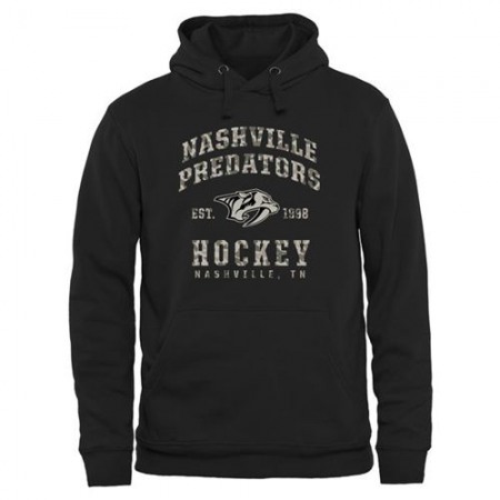 Men's Nashville Predators Black Camo Stack Pullover Hoodie