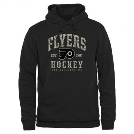 Men's Philadelphia Flyers Black Camo Stack Pullover Hoodie