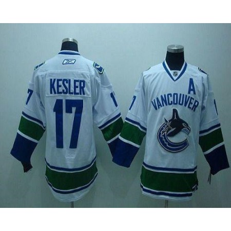 Canucks #17 Ryan Kesler White Stitched Youth NHL Jersey