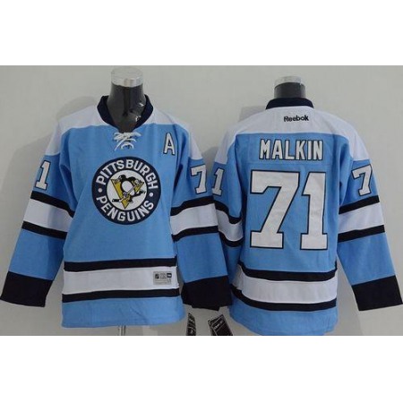 Penguins #71 Evgeni Malkin Blue Stitched Youth NHL Jersey