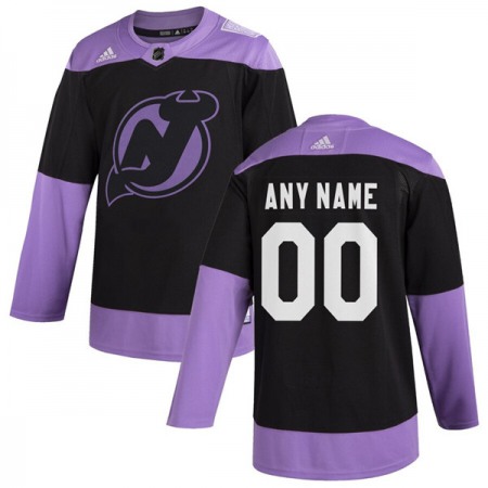 Men's New Jersey Devils Black Hockey Fights Cancer Custom Practice NHL Stitched Jersey