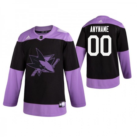 Men's San Jose Sharks Black Hockey Fights Cancer Custom Practice NHL Stitched Jersey