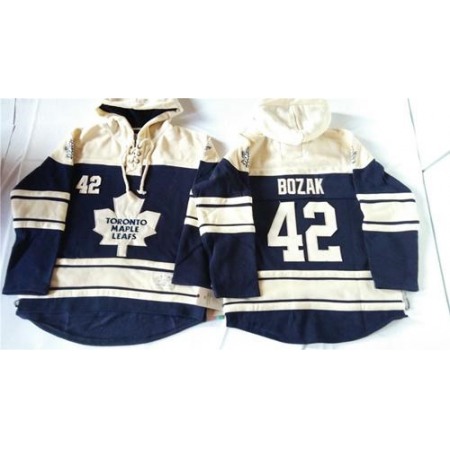 Maple Leafs #42 Tyler Bozak Blue Sawyer Hooded Sweatshirt Stitched NHL Jersey